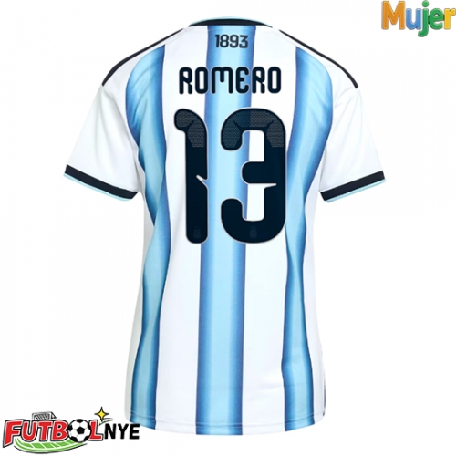 Camiseta Argentina Cristian Romero #13 Primera Equipación para mujer Mundial 2026 manga corta